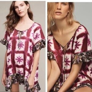 Anthropologie Shiobori Batik Blooms Dress sz small
